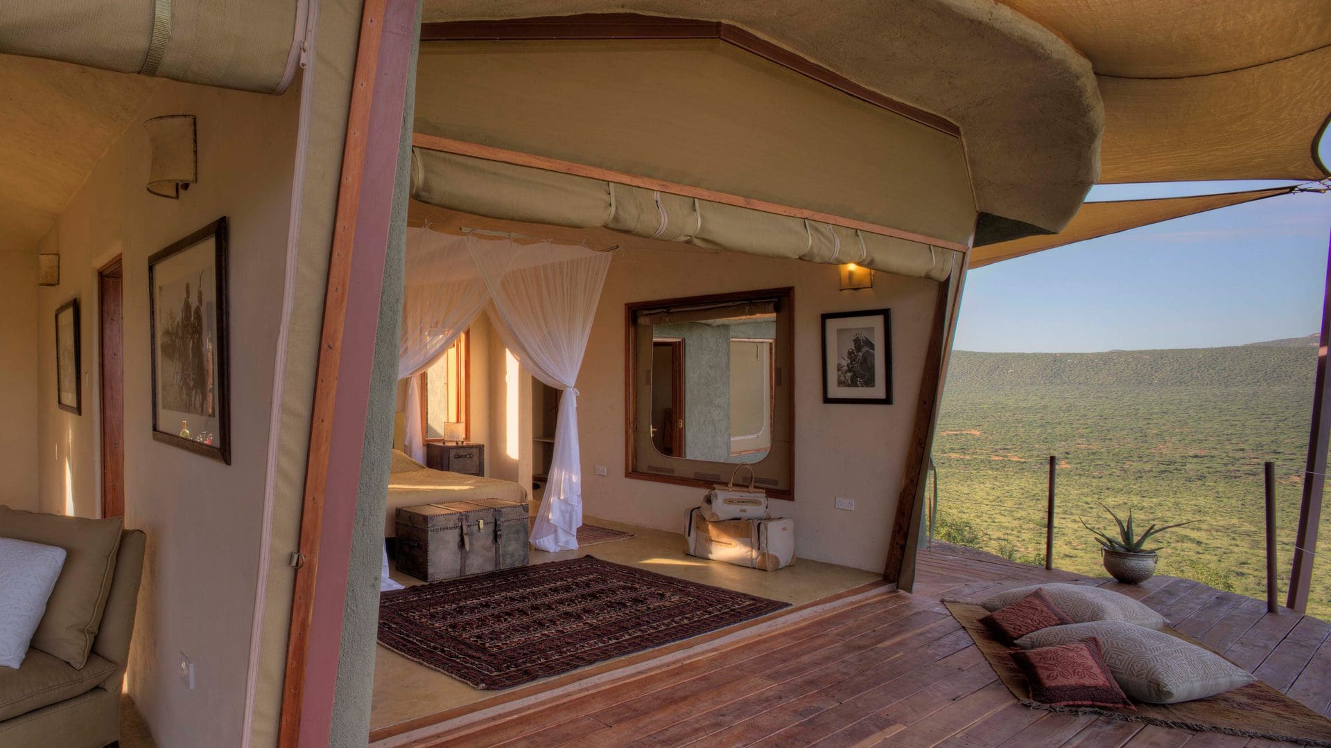 Saruni Samburu Villa 6 lounge and bedroom